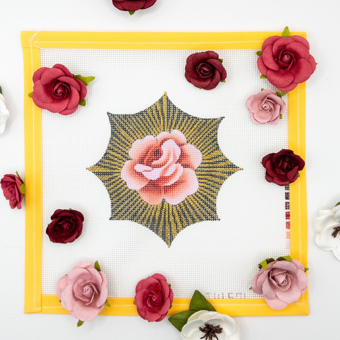 Golden Sunburst Rose - Summertide Stitchery - Colors of Praise