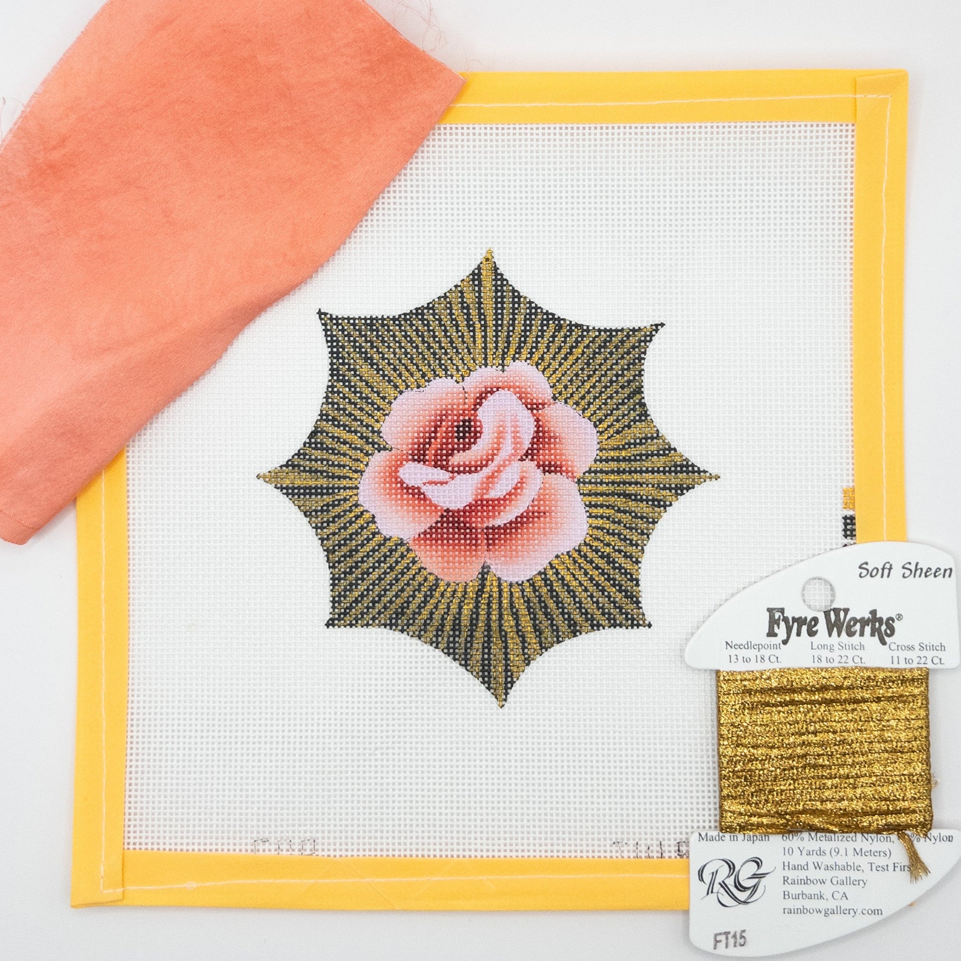 Golden Sunburst Rose - Summertide Stitchery - Colors of Praise