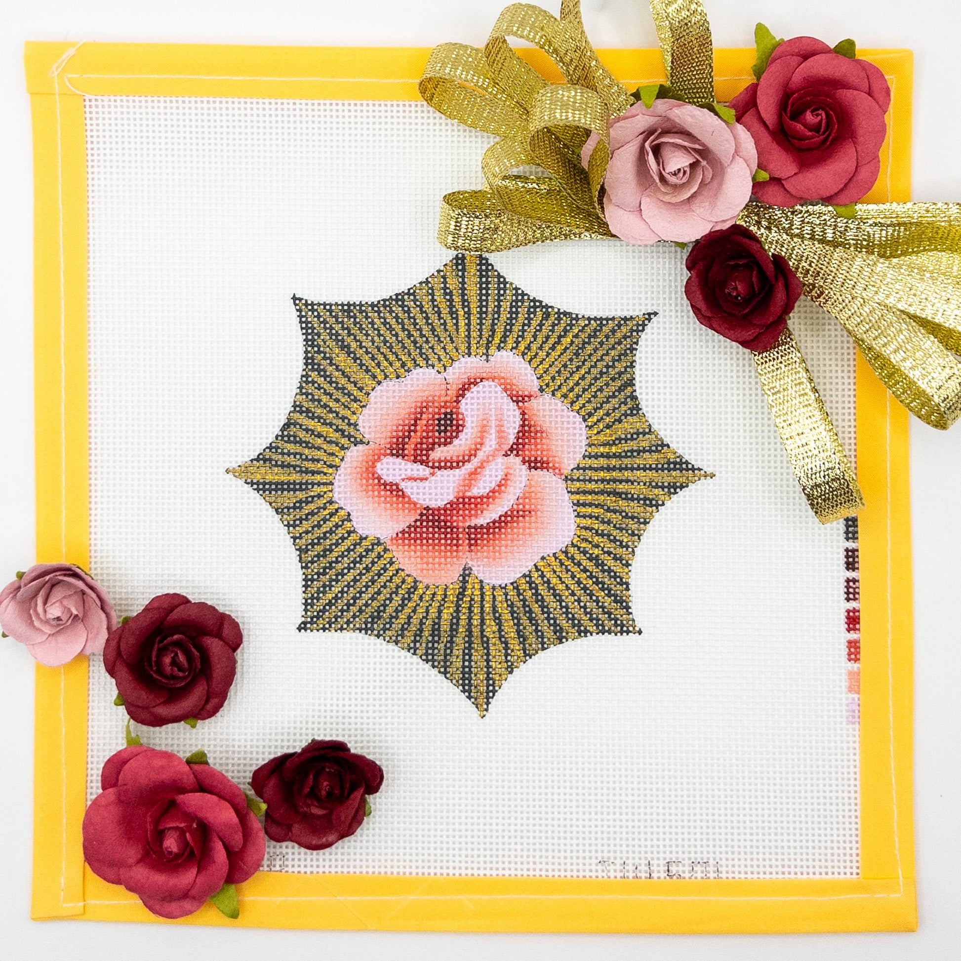 Golden Sunburst Rose - Summertide Stitchery - Colors of Praise