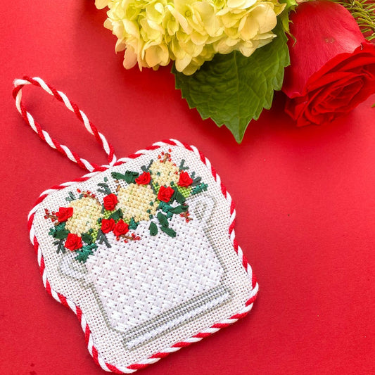 Holiday Floral Arrangement - Summertide Stitchery - Stitch Style Needlepoint