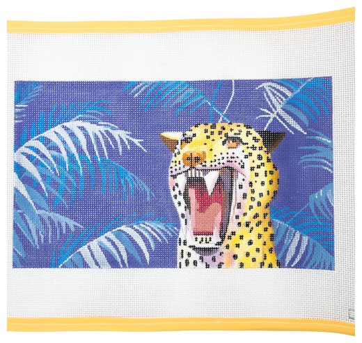 Jungle Cat on Blue - Summertide Stitchery - Colors of Praise