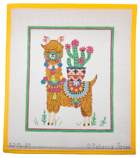 Llama with Cactus - Summertide Stitchery - Rebecca Jones