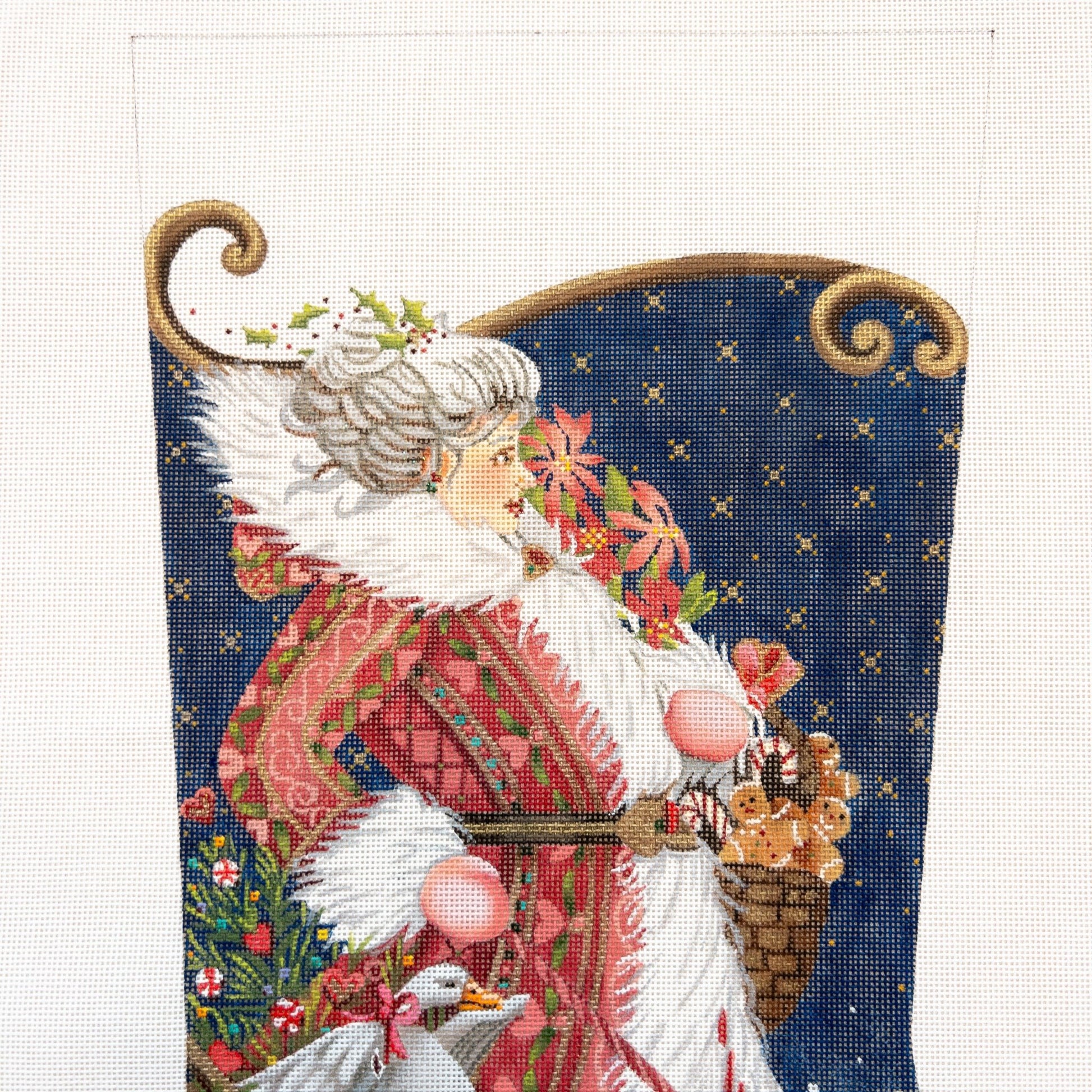 Mrs. Santa Sleds In - Summertide Stitchery - Liz Goodrick Dillon