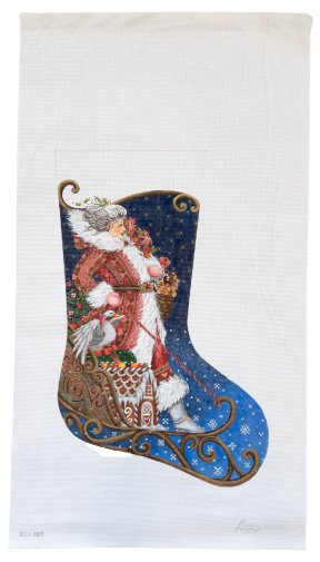 Mrs. Santa Sleds In - Summertide Stitchery - Liz Goodrick Dillon