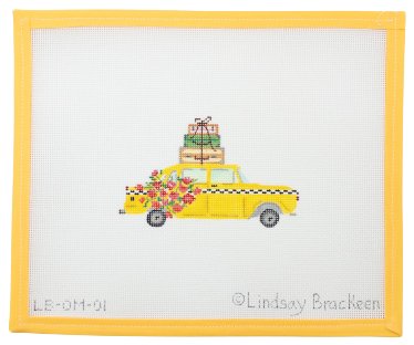 NYC Cab with Flowers - Summertide Stitchery - Lindsay Brackeen