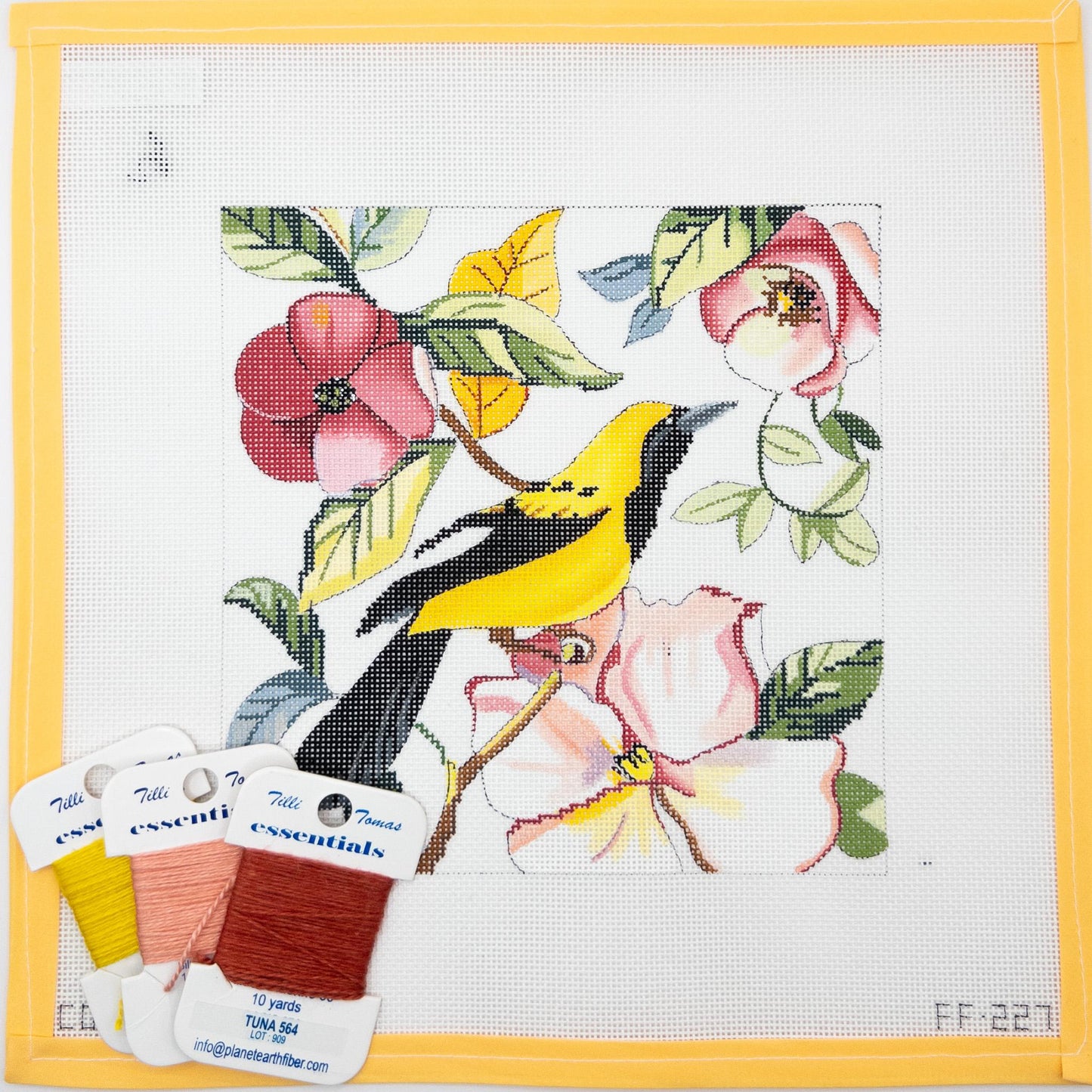 Oriole with Flowers - Summertide Stitchery - Colors of Praise