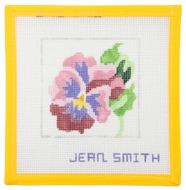 Pansy Coaster - Summertide Stitchery - Jean Smith