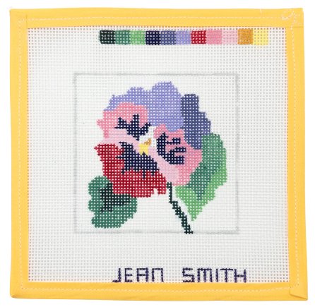 Pansy Coaster - Summertide Stitchery - Jean Smith