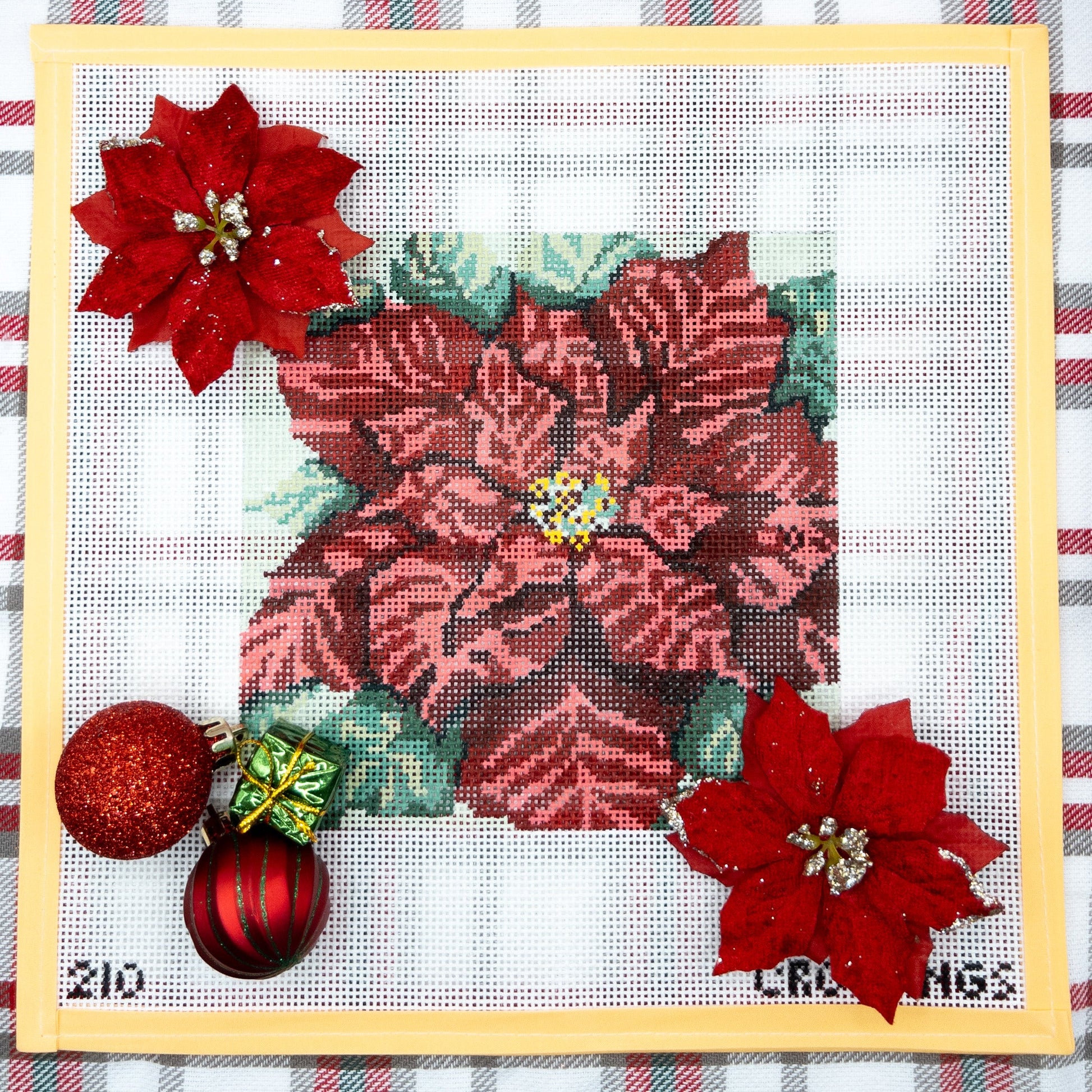 Poinsettia Square - Summertide Stitchery - Needle Crossings