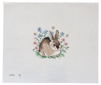 Rabbit In Flowers - Summertide Stitchery - Susan Roberts
