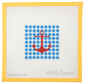 Red Anchor on Blue Gingham