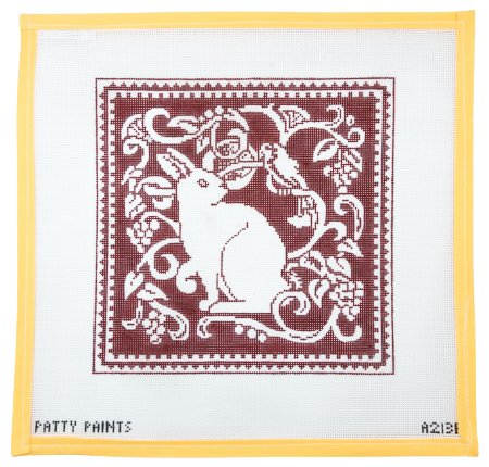 Red Toile Bunny - Summertide Stitchery - Patty Paints