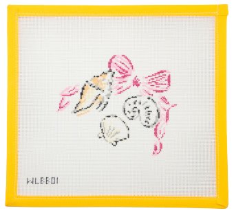 Seashells with Bow - Summertide Stitchery - With Love by Bug