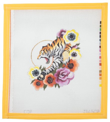 Tiger on Flowers - Summertide Stitchery - Colors of Praise