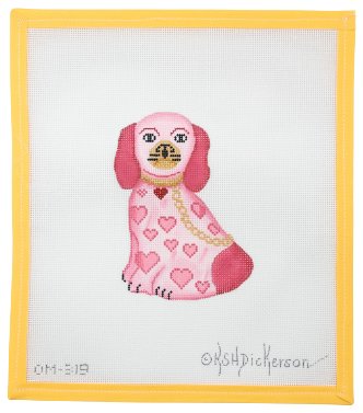 Valentine Mini Staffordshire Dog - Summertide Stitchery - Kate Dickerson